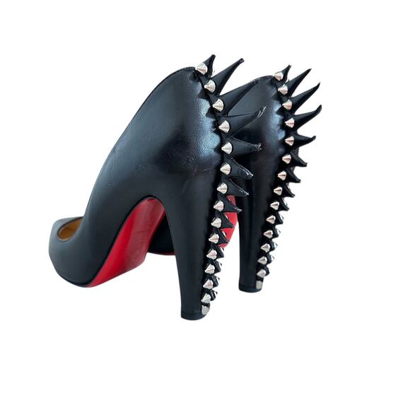 Christian Louboutin Electropump Black Nappa Leather Size 35 Pumps Red Bottoms - Picture 6 of 16